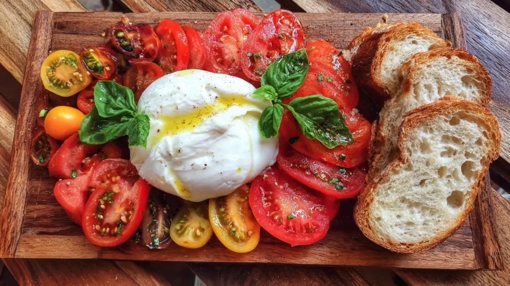 Close-up of hands stretching mozzarella to make homemade burrata cheese