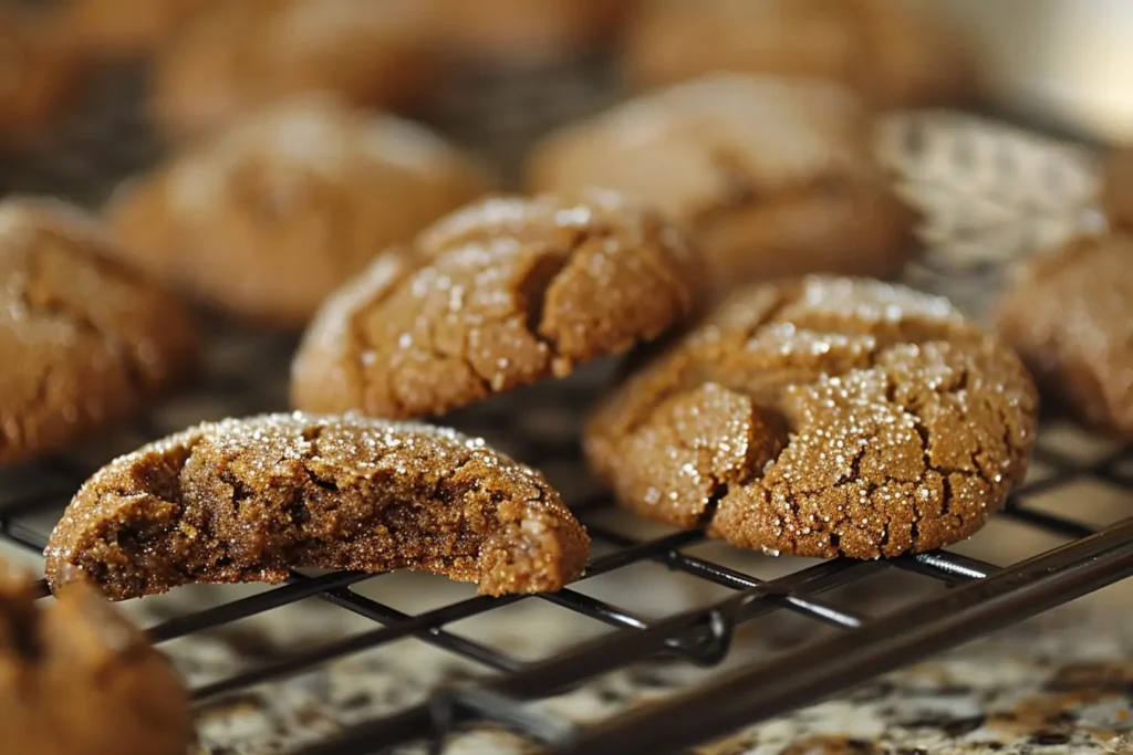 molasses crinkle cookies with sugar crackle tops