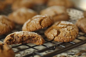 molasses crinkle cookies with sugar crackle tops