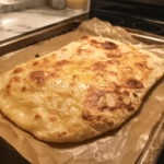 2-ingredient cottage cheese flatbread baked until flexible with lightly golden edges