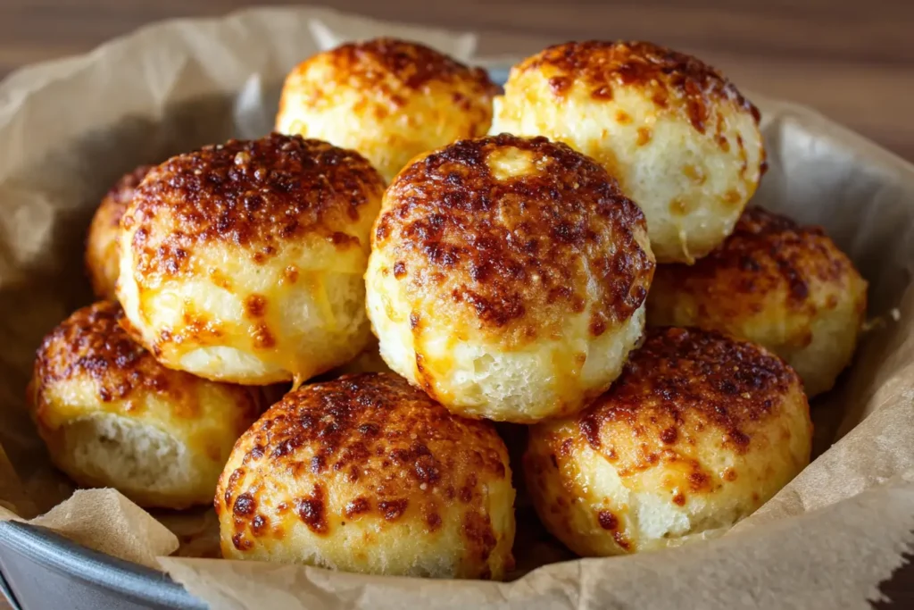 Mini grilled cheese Hawaiian rolls in an air fryer basket with parchment paper and crispy edges