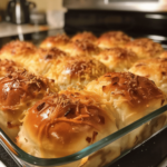Ingredients for cheese and onion rolls on a kitchen counter