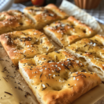 Crispy focaccia with a crunchy golden bottom and airy interior