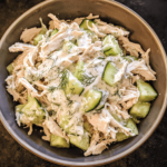 Chicken Cucumber Yogurt Dill finished dish for recipe card