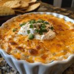 FireCracker Dip in a bowl with crackers, creamy and spicy party dip