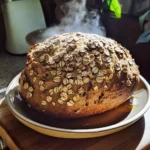 Honey Oat Sourdough Bread finished dish for recipe card