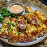 Keto Crispy Reuben Roll-Ups finished dish for recipe card