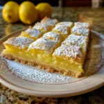 Lemon Bars with Powdered Sugar finished dish for recipe card