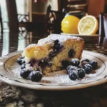 Lemon Blueberry Cake finished dish for recipe card