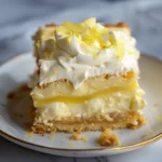 Lemon Lush Lasagna Cake finished dish for recipe card