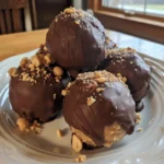 No Bake Peanut Butter Cheesecake Balls finished dish for recipe card