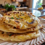 2 Ingredient Naan Bread finished dish for recipe card