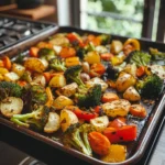 Garlic Roasted Vegetables finished dish for recipe card