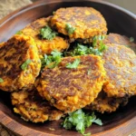 Lentil Sweet Potato Patties finished dish for recipe card