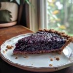 No-Bake Blueberry Chia Seed Pie finished dish for recipe card