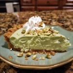 No Bake Pistachio Pie Recipe finished dish for recipe card