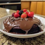 chocolate ganache cake finished dish for recipe card