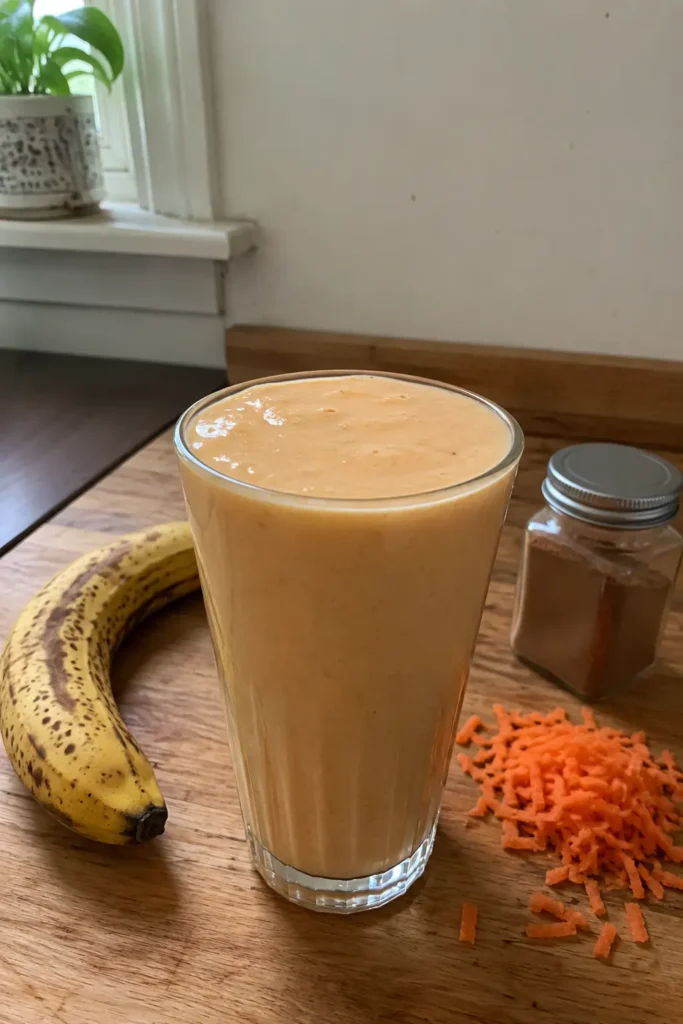 Carrot Banana Smoothie recipe with banana and shredded carrots