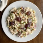 Chicken Salad with Grapes and Almonds plated and ready to serve