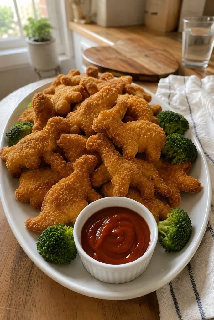 Easy Dino Nuggets & Volcano Ketchup for a fun family dinner