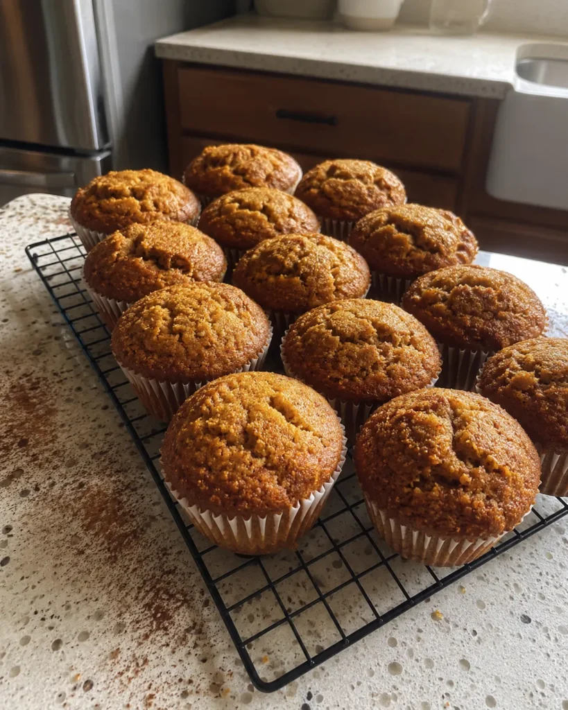 Low Carb Keto Pumpkin Muffins cooling on a wire rack
