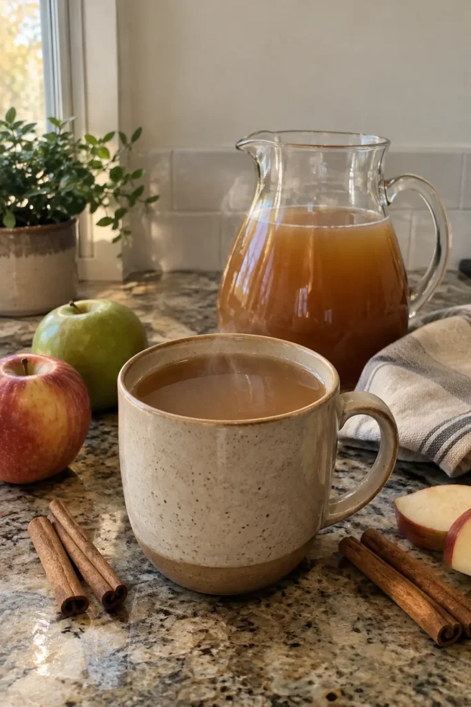 Homemade Apple Cider with fresh apples for a cozy fall drink